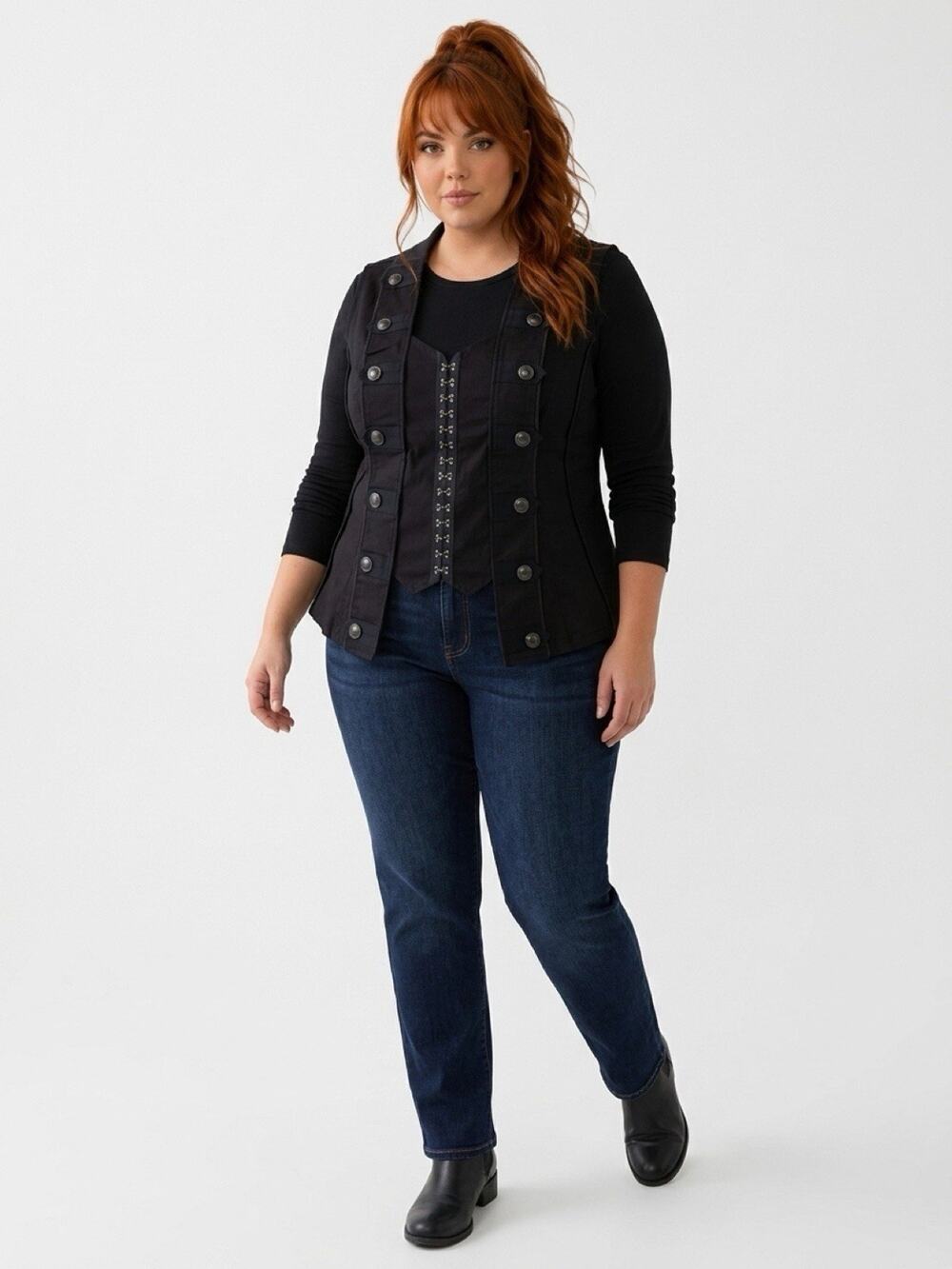 NWT Tripp NYC Torrid Women's Plus Black Corset Vest Gothic Punk Y2K, Size 2